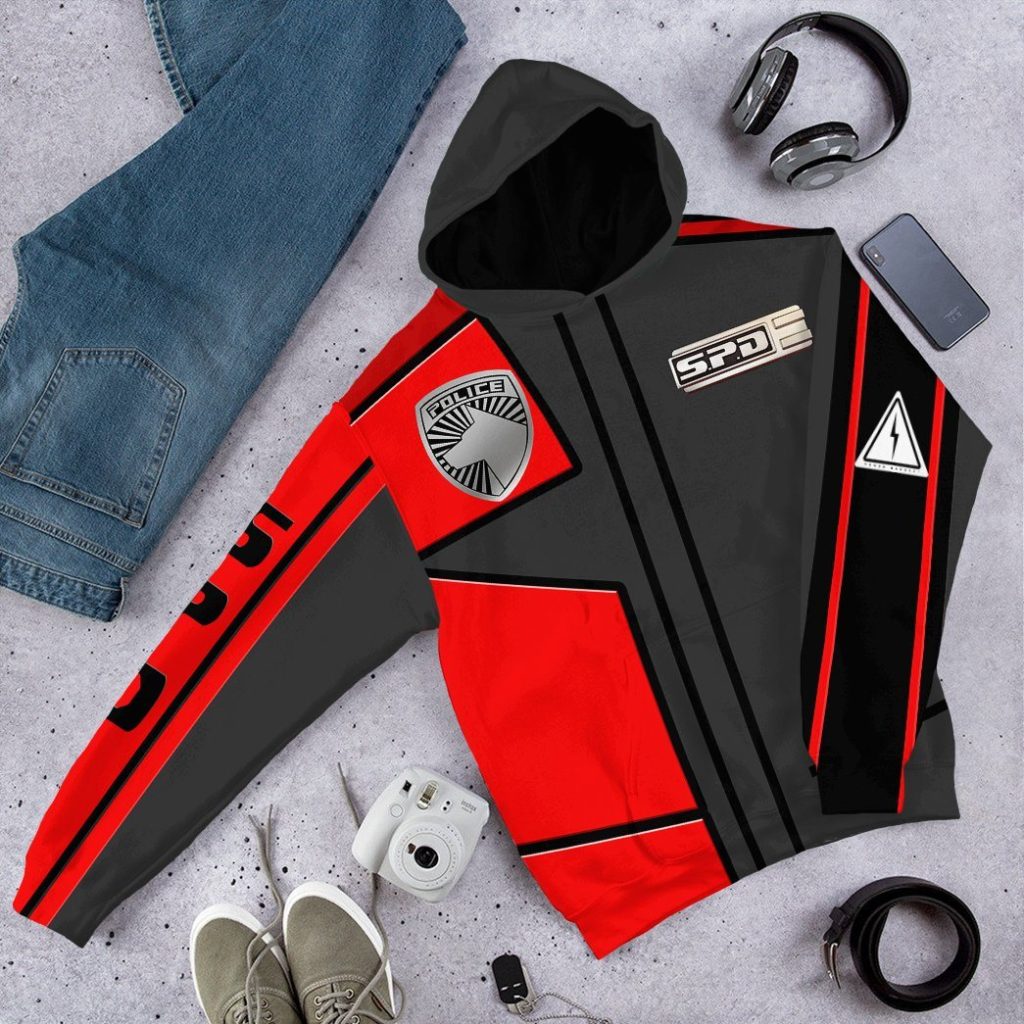 gearhuman 3d power rangers spd red uniform tshirt hoodie apparel gb290133 3d apparel 746465 - Power Rangers Mall