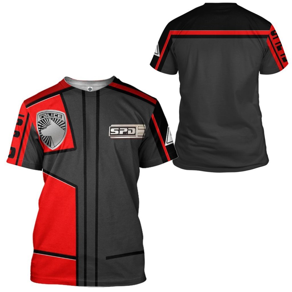 gearhuman 3d power rangers spd red uniform tshirt hoodie apparel gb290133 3d apparel 764521 - Power Rangers Mall