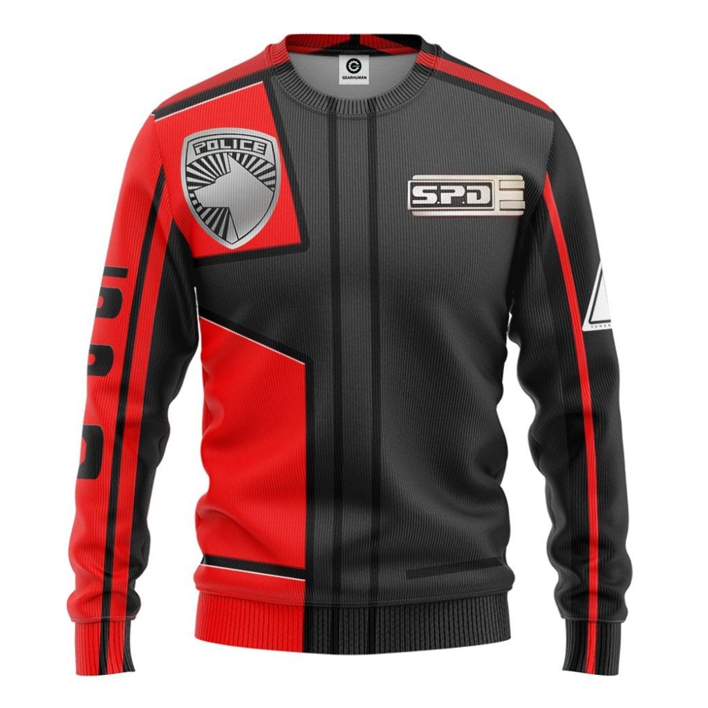 gearhuman 3d power rangers spd red uniform tshirt hoodie apparel gb290133 3d apparel long sleeve s 780208 - Power Rangers Mall