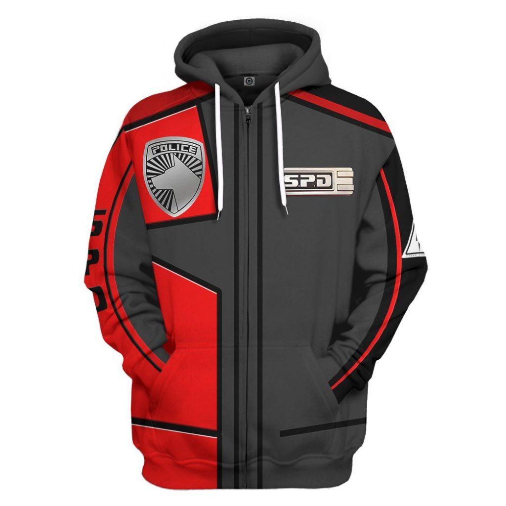gearhuman 3d power rangers spd red uniform tshirt hoodie apparel gb290133 3d apparel zip hoodie s 871281 - Power Rangers Mall