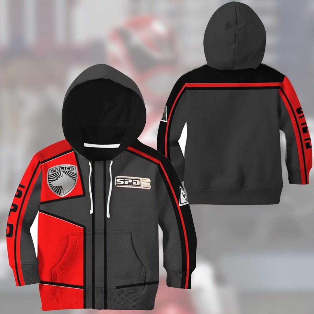 gearhuman 3d power rangers spd red uniform tshirt hoodie kids gb220212 kid 3d apparel 908347 36c45168 7022 4ca2 a442 cb25ce7e7ace - Power Rangers Mall