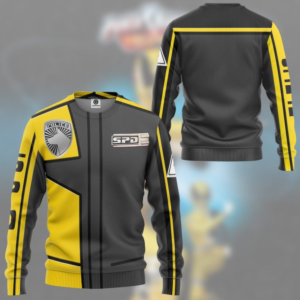 gearhuman 3d power rangers spd yellow uniform tshirt hoodie apparel gb290150 3d apparel 194161 - Power Rangers Mall