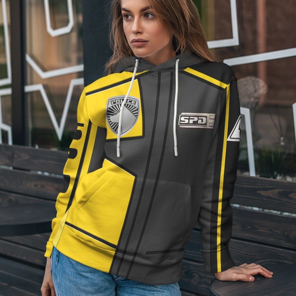 gearhuman 3d power rangers spd yellow uniform tshirt hoodie apparel gb290150 3d apparel 229096 - Power Rangers Mall