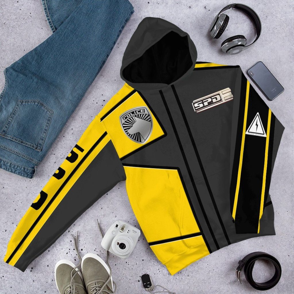 gearhuman 3d power rangers spd yellow uniform tshirt hoodie apparel gb290150 3d apparel 421273 - Power Rangers Mall
