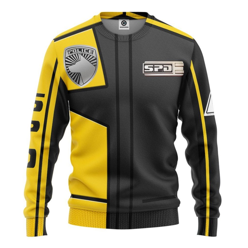 gearhuman 3d power rangers spd yellow uniform tshirt hoodie apparel gb290150 3d apparel long sleeve s 453649 - Power Rangers Mall