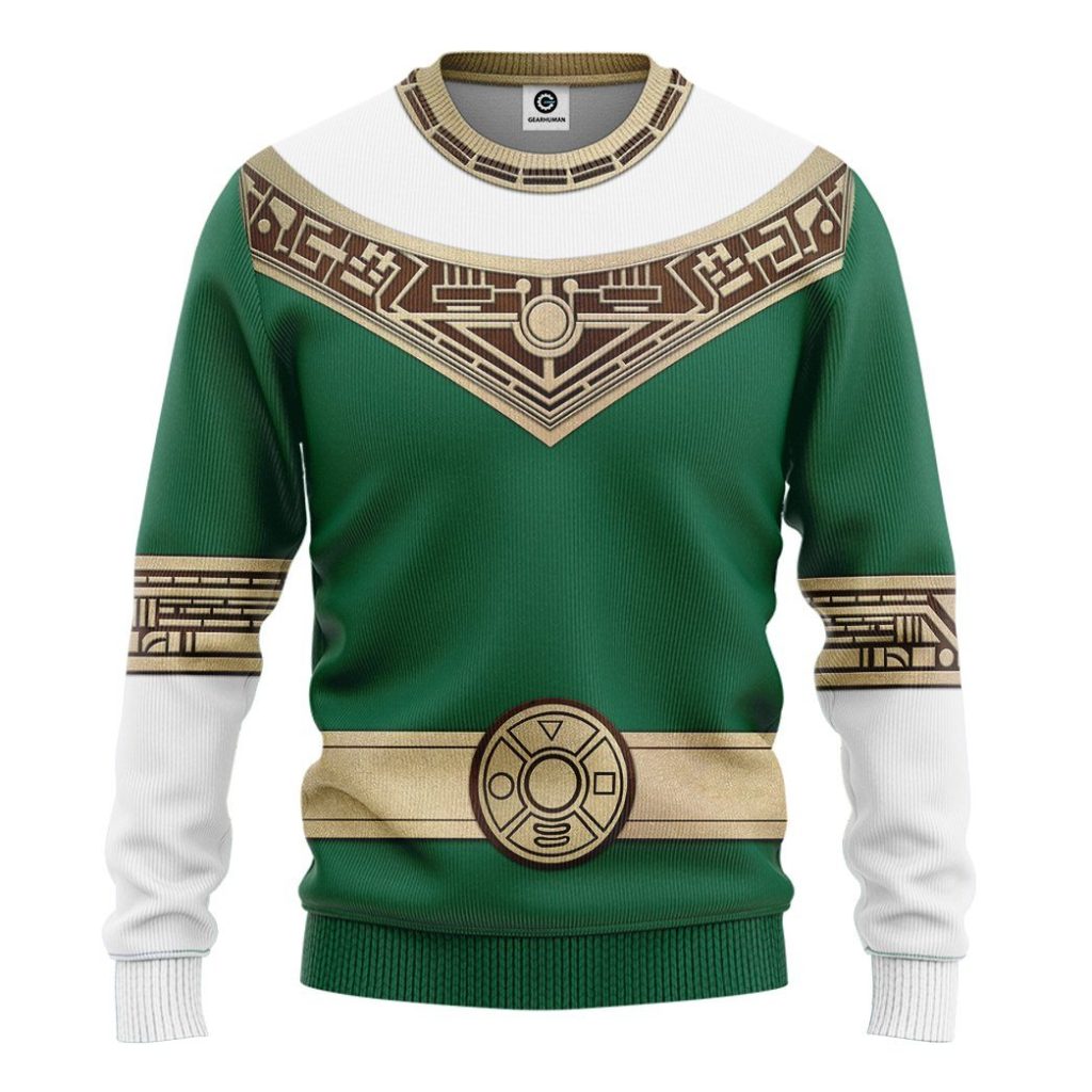 gearhuman 3d power rangers zeo green custom tshirt hoodie apparel gv06011 3d apparel long sleeve s 576454 - Power Rangers Mall