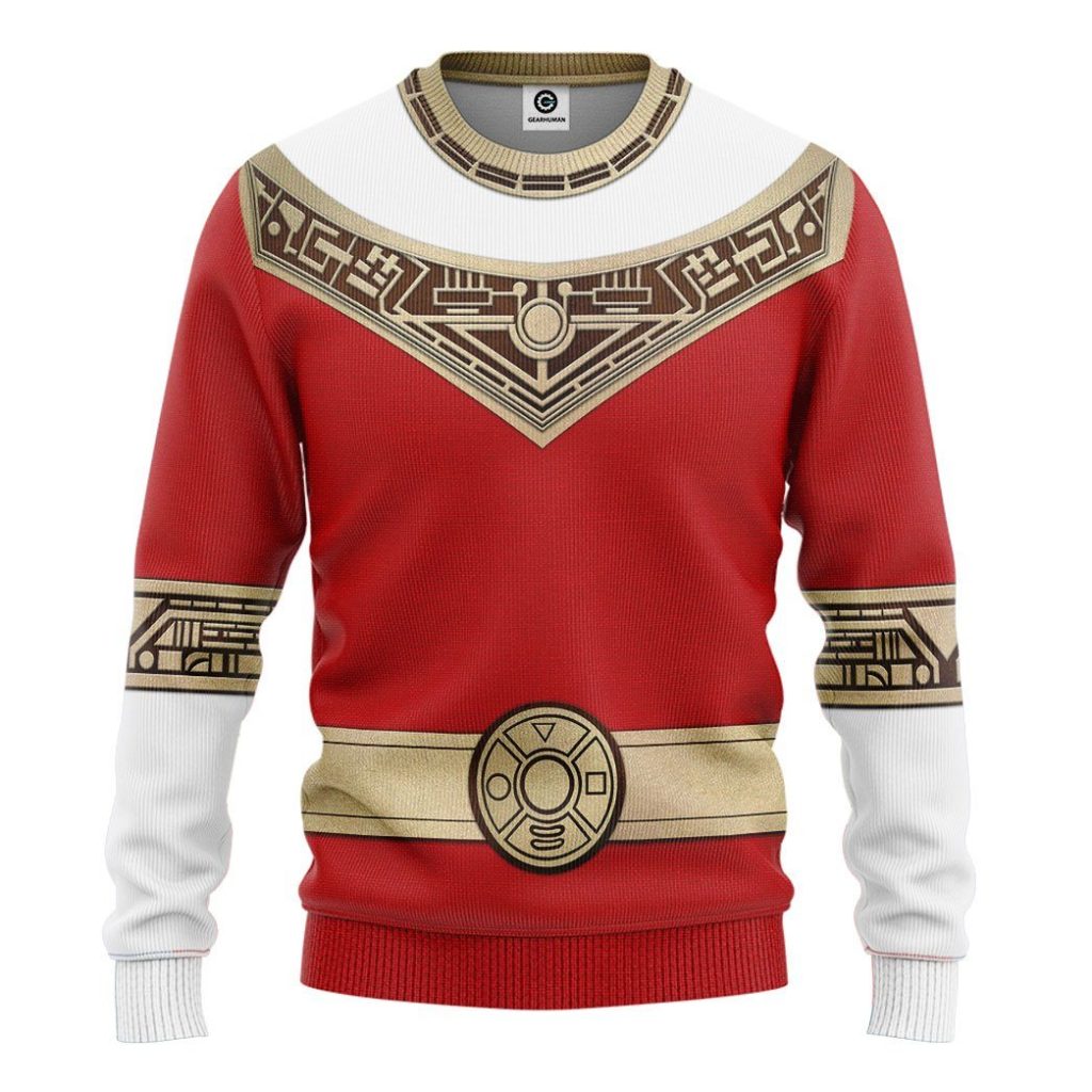 gearhuman 3d power rangers zeo red custom tshirt hoodie apparel gv06013 3d apparel long sleeve s 435622 - Power Rangers Mall