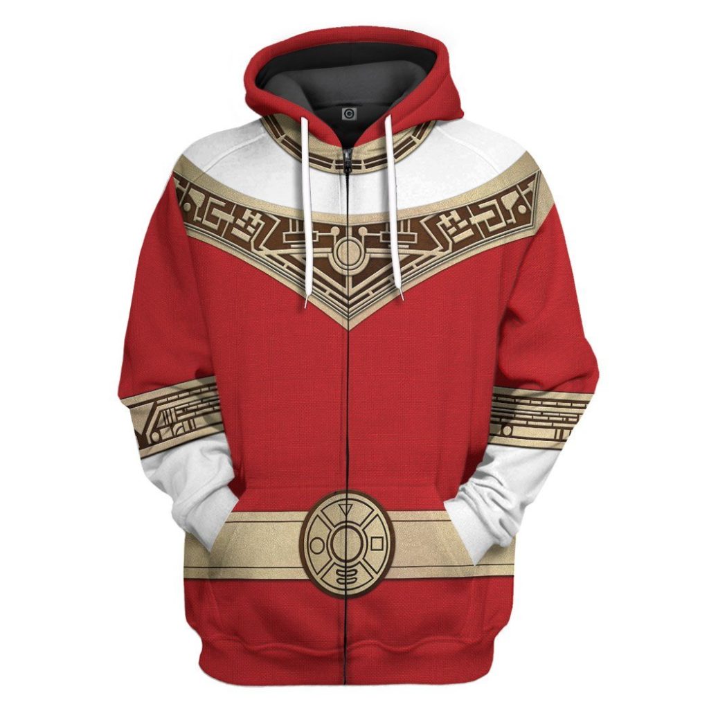 gearhuman 3d power rangers zeo red custom tshirt hoodie apparel gv06013 3d apparel zip hoodie s 492161 - Power Rangers Mall