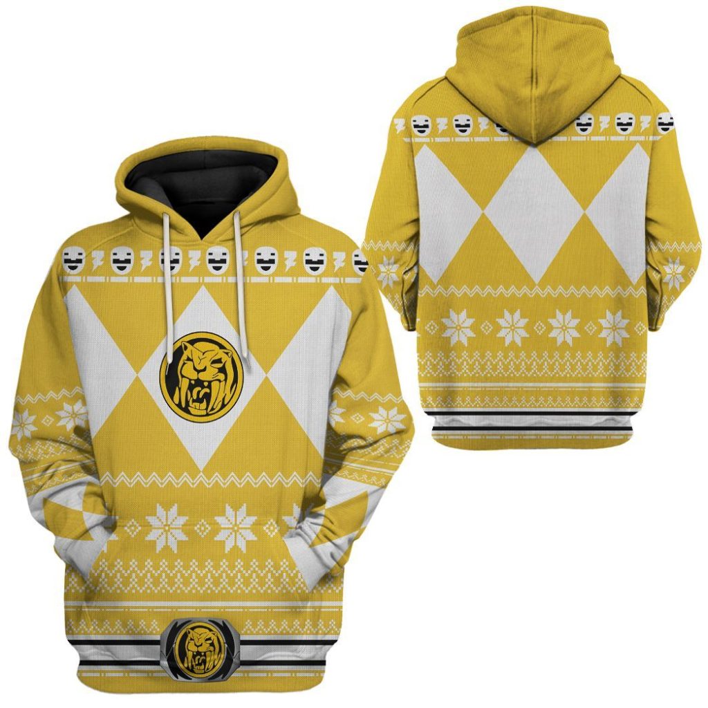gearhuman 3d yellow power ranger custom tshirt hoodie apparel cw291010 3d apparel 104675 - Power Rangers Mall