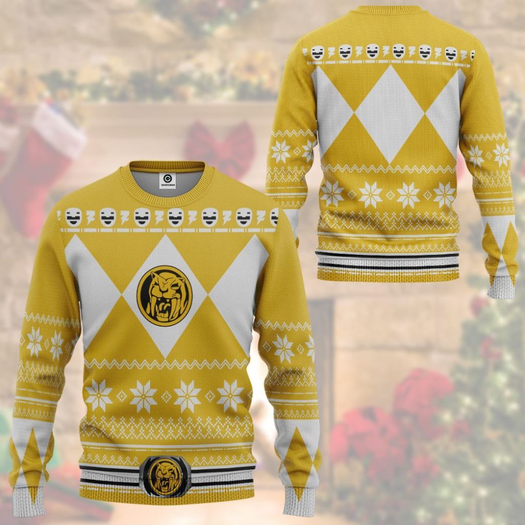 gearhuman 3d yellow power ranger custom tshirt hoodie apparel cw291010 3d apparel 271583 - Power Rangers Mall