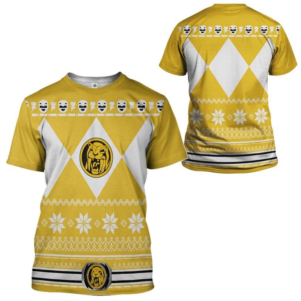 gearhuman 3d yellow power ranger custom tshirt hoodie apparel cw291010 3d apparel 515683 - Power Rangers Mall