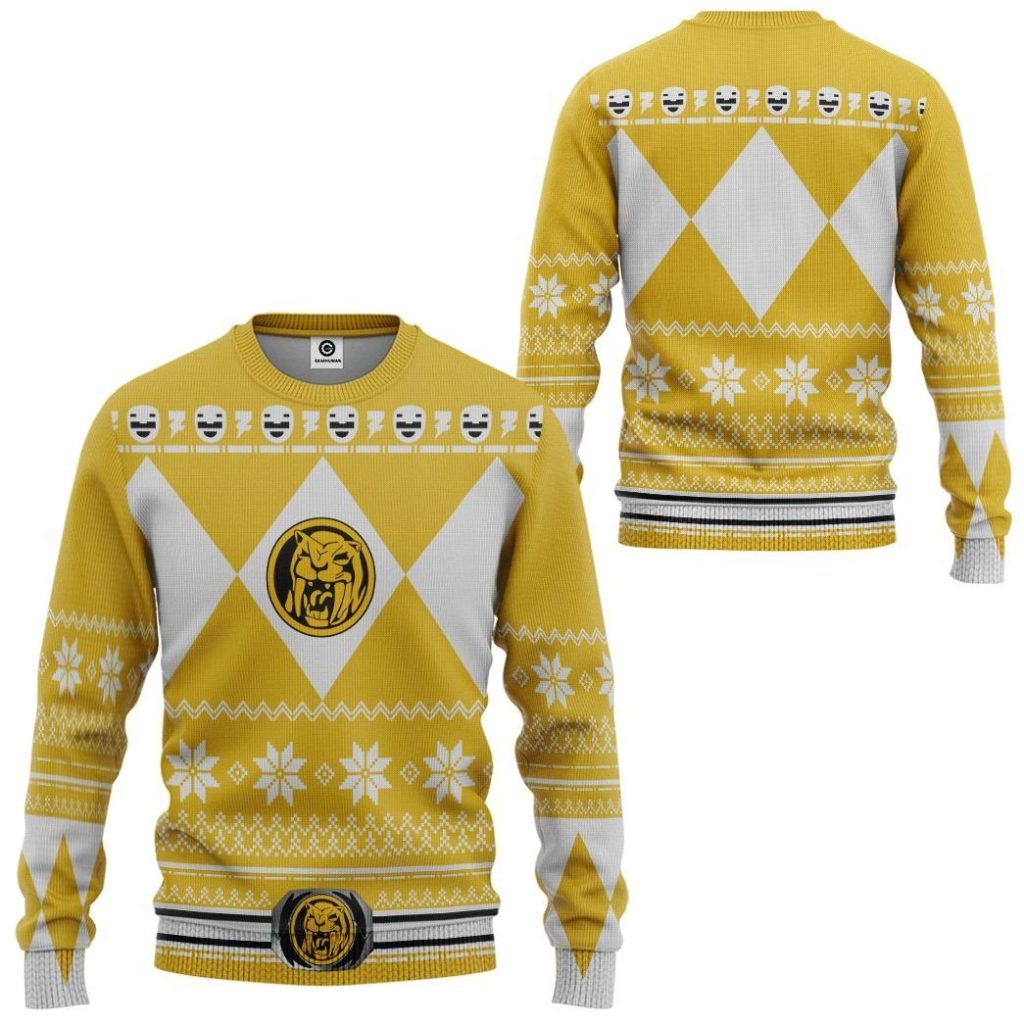 gearhuman 3d yellow power ranger custom tshirt hoodie apparel cw291010 3d apparel 915424 - Power Rangers Mall