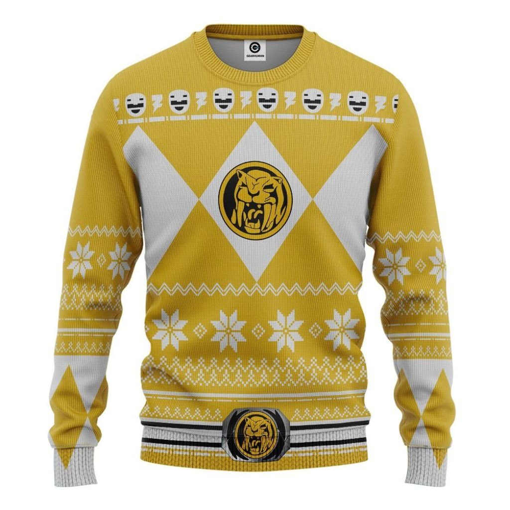 gearhuman 3d yellow power ranger custom tshirt hoodie apparel cw291010 3d apparel long sleeve s 339570 - Power Rangers Mall