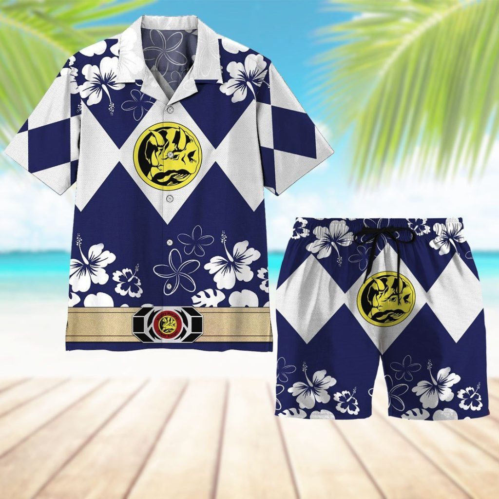 gearhumans 3d mighty morphin power ranger blue beach short zz160414 men shorts 557058 27d021ce 0548 4861 b80e 76c9c590317d - Power Rangers Mall