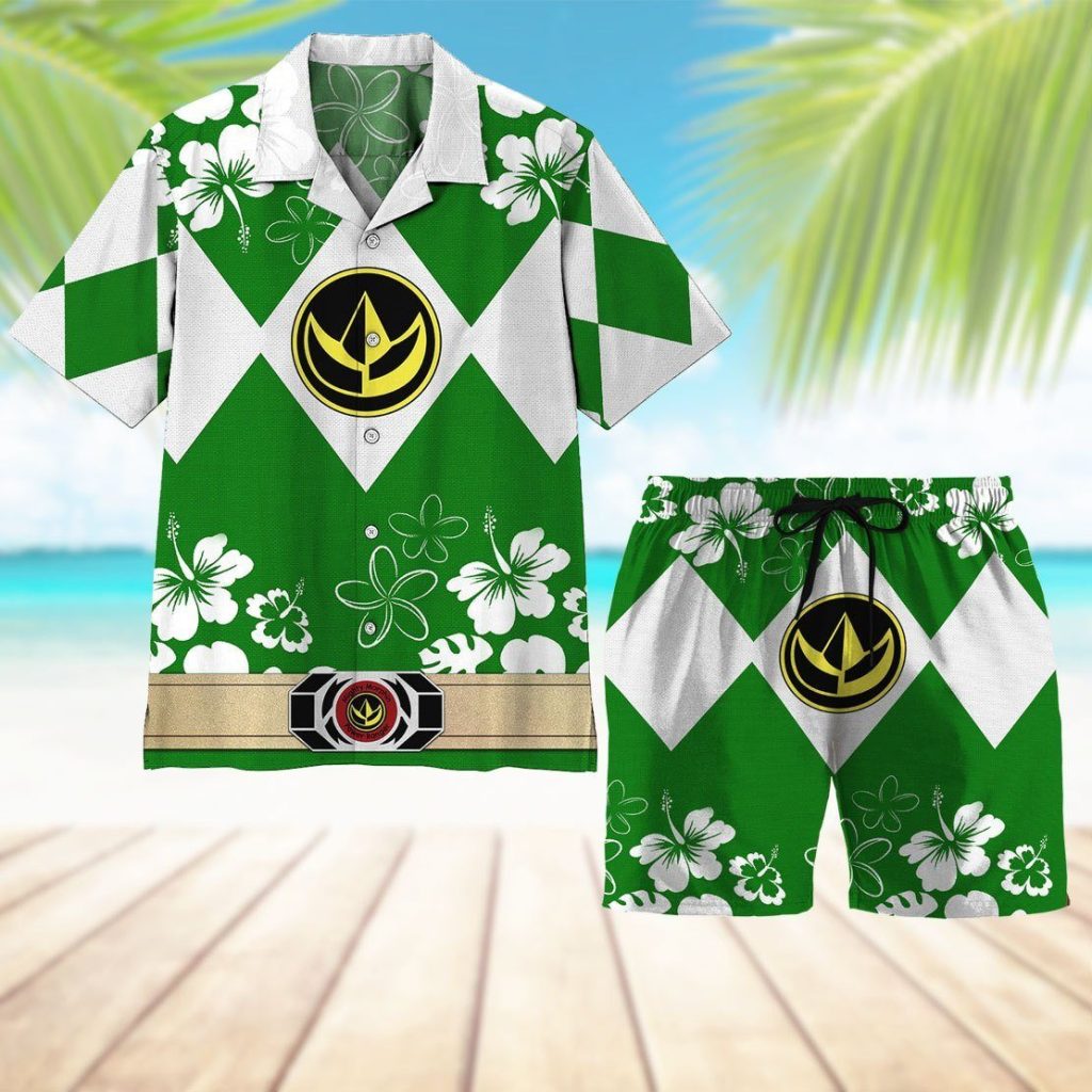 gearhumans 3d mighty morphin power ranger green beach short zz160415 men shorts 816434 f4125caf 65dd 4449 a4b7 1f6e35fd364d - Power Rangers Mall