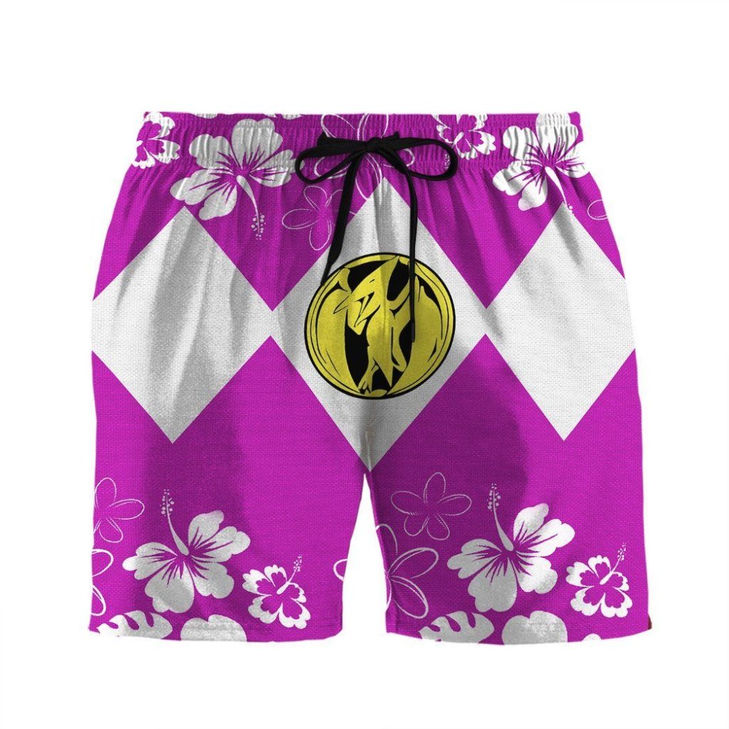 gearhumans 3d mighty morphin power ranger pink beach short zz160416 men shorts s 245920 61654c4b 2a42 4618 96c4 368fde478a1a - Power Rangers Mall