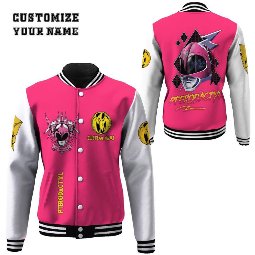 gearhumans 3d mighty morphin power ranger pink custom name baseball jacket gk20013 baseball jacket 465998 9da02bab a6cd 429a b862 1cf5cd85a025 - Power Rangers Mall