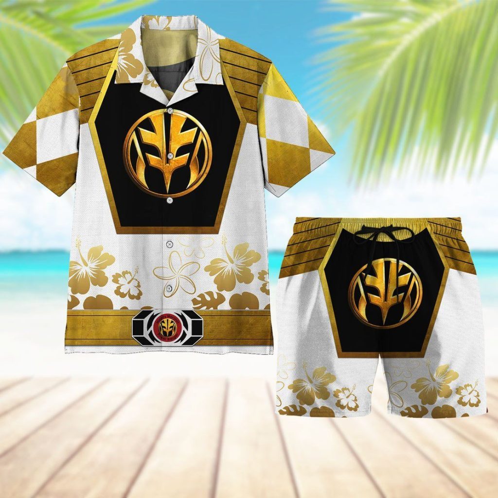 gearhumans 3d mighty morphin power ranger white hbeach short zz160418 men shorts 295020 7b4567d3 c15c 4b89 8884 abcc29680e03 - Power Rangers Mall