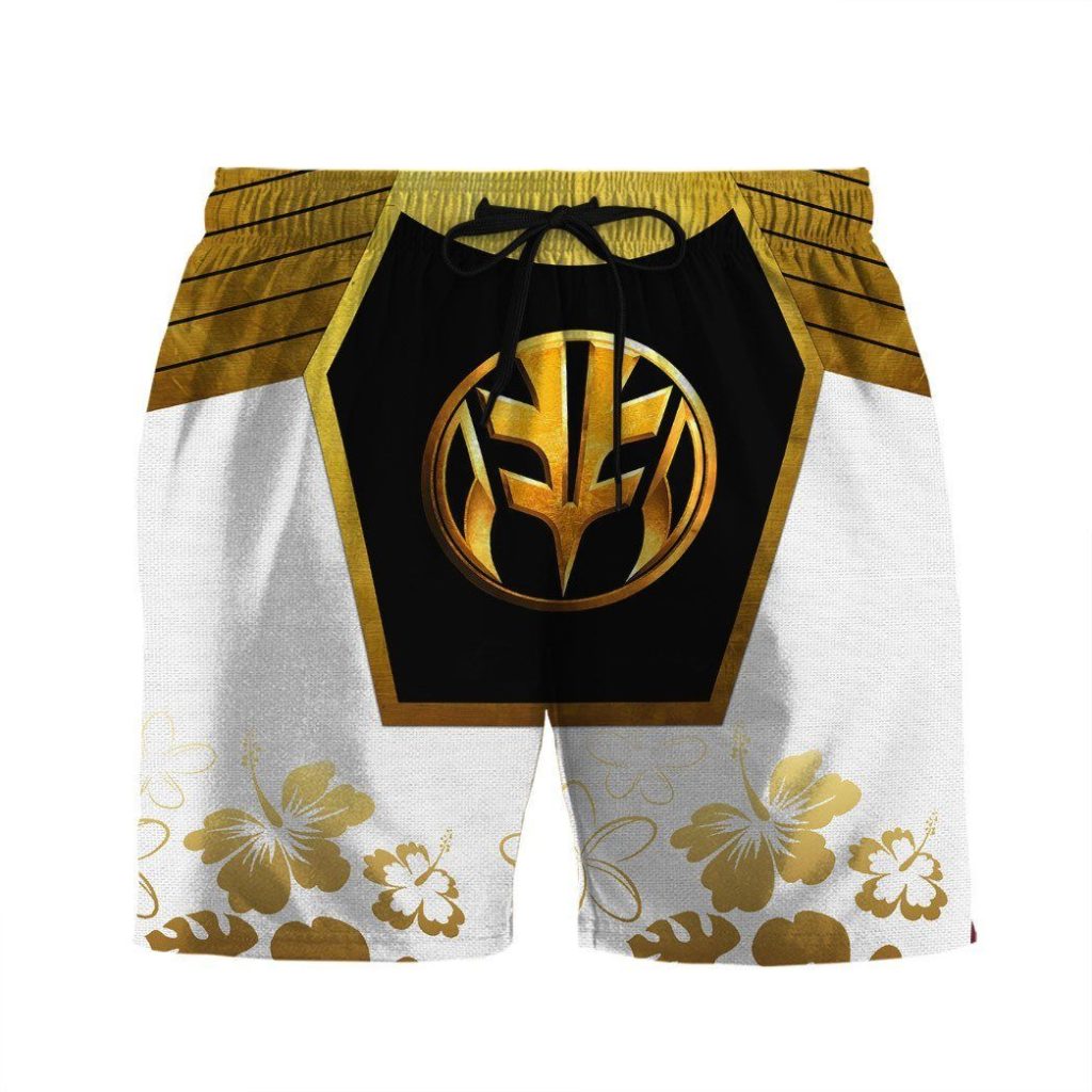 gearhumans 3d mighty morphin power ranger white hbeach short zz160418 men shorts s 860140 97e36699 4870 4e3e 982f 16167298eeef - Power Rangers Mall