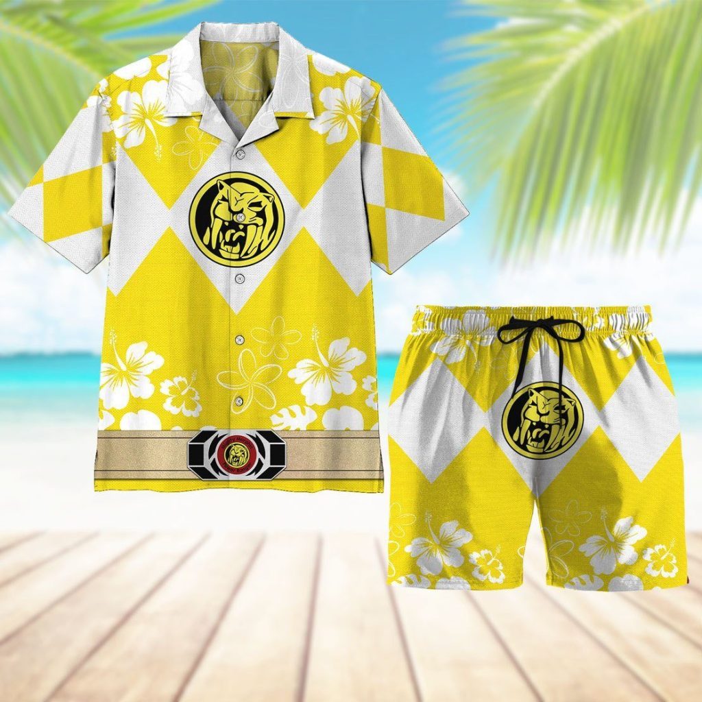 gearhumans 3d mighty morphin power ranger yellow beach short zz160413 men shorts 104567 7fb2e5e2 8af2 4e86 93e2 57493ba7f630 - Power Rangers Mall
