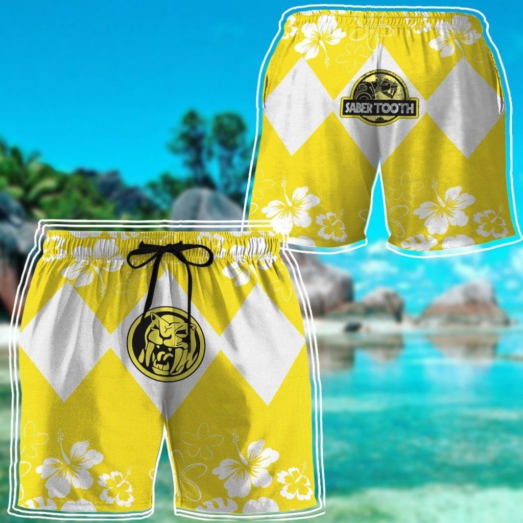 gearhumans 3d mighty morphin power ranger yellow beach short zz160413 men shorts 302514 d7e78117 86da 4732 9fa2 745d4b1876f7 - Power Rangers Mall