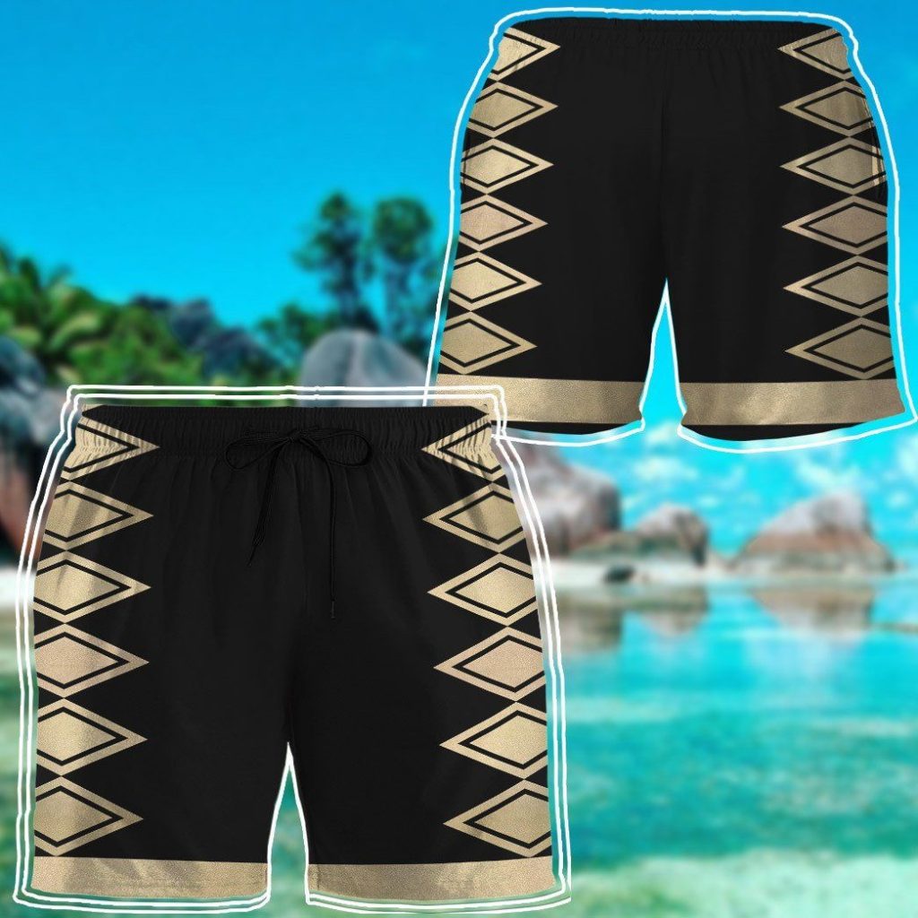 gearhumans 3d power ranger black dino thunder shorts zk28042114 men shorts 283030 - Power Rangers Mall