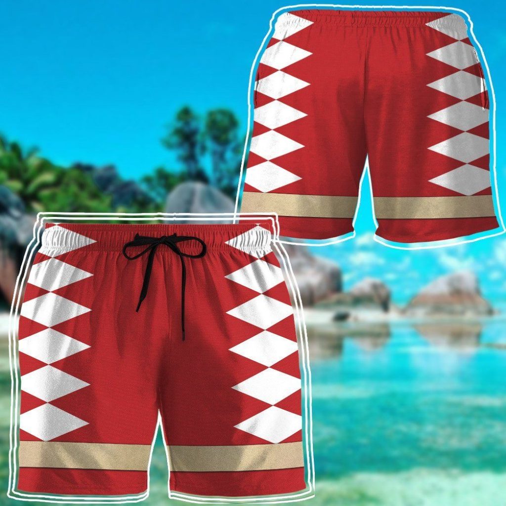 gearhumans 3d power ranger red dino thunder shorts zk28042111 men shorts 904299 - Power Rangers Mall
