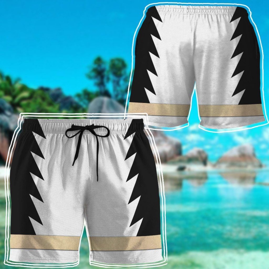 gearhumans 3d power ranger white dino thunder shorts zk28042110 men shorts 439817 - Power Rangers Mall