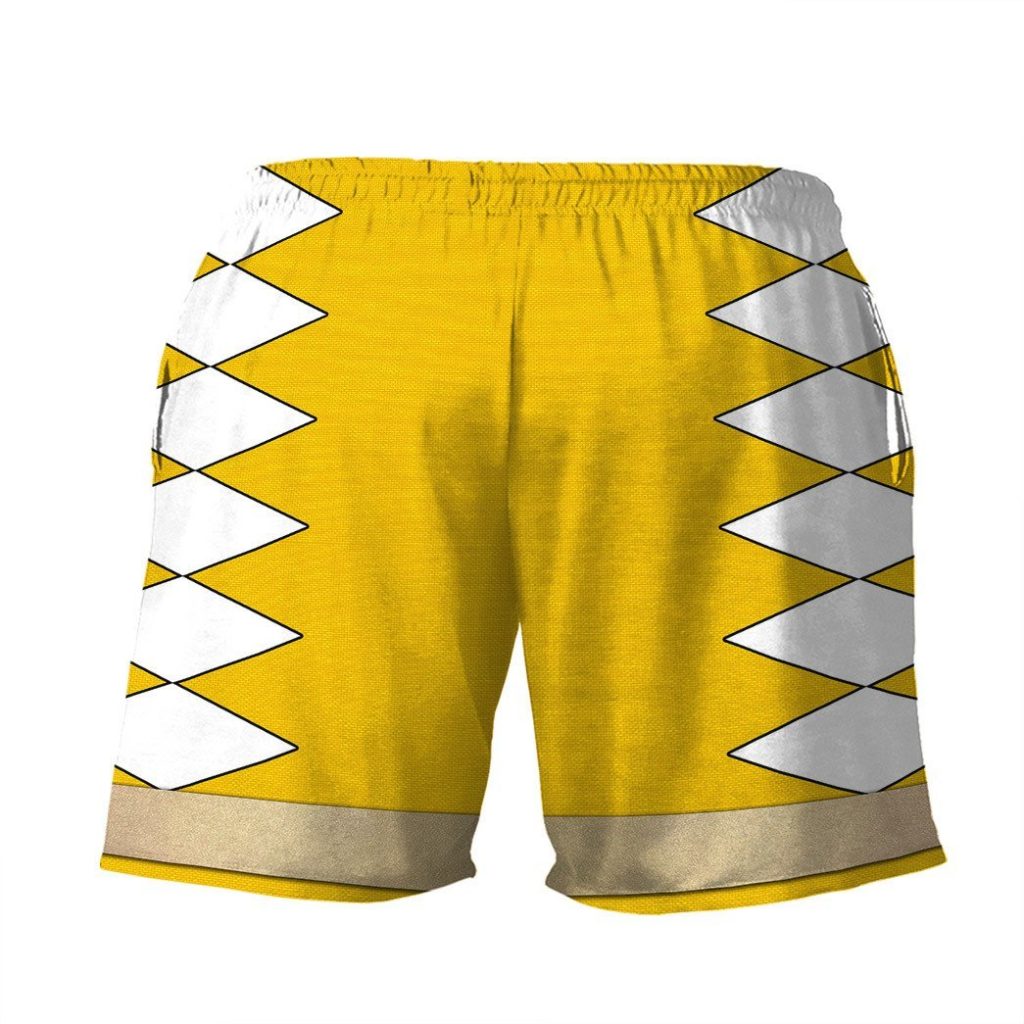 gearhumans 3d power ranger yellow dino thunder shorts zk28042113 men shorts 440821 - Power Rangers Mall