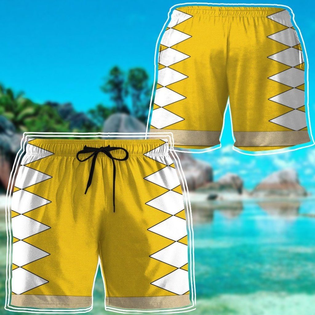 gearhumans 3d power ranger yellow dino thunder shorts zk28042113 men shorts 944894 - Power Rangers Mall