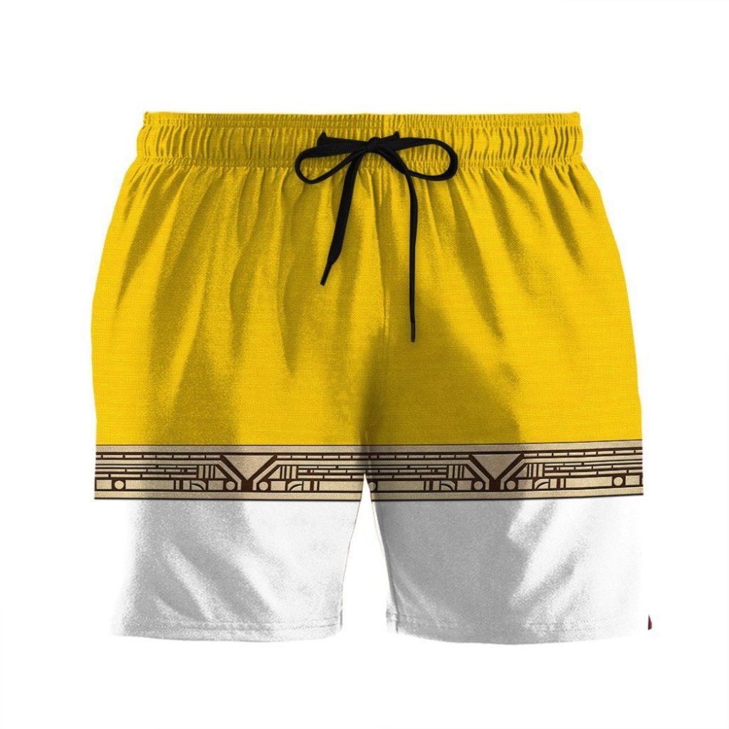 gearhumans 3d power ranger zeo yellow shorts zk2904219 men shorts s 778380 - Power Rangers Mall
