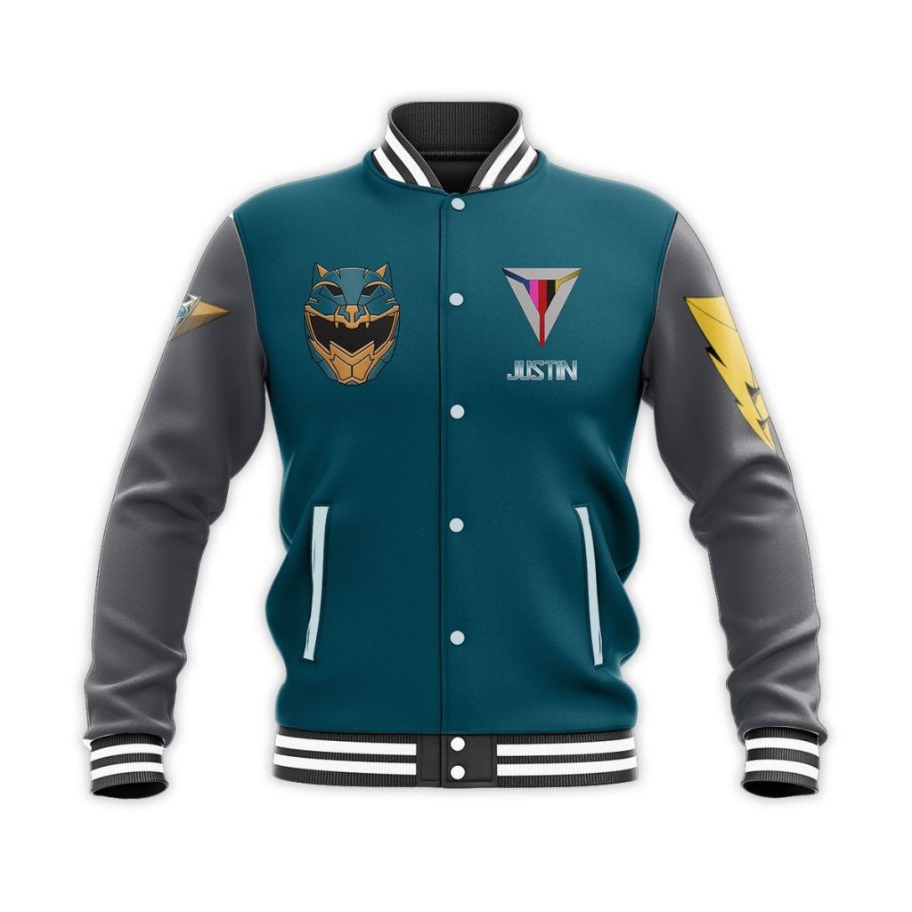 gearhumans 3d power rangers hyperforce fenrir custom name baseball jacket gw09043 baseball jacket baseball jacket s 736951 - Power Rangers Mall