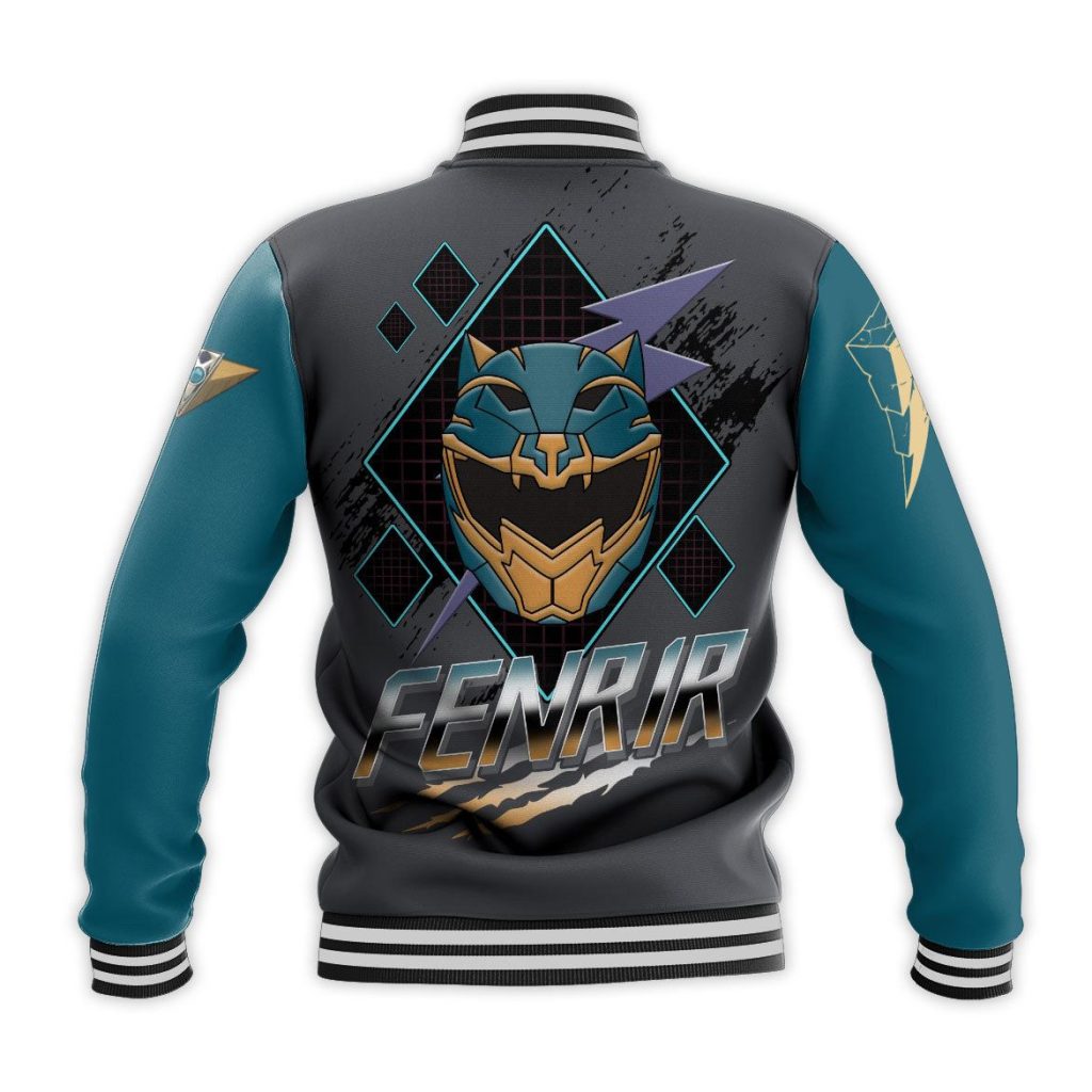 gearhumans 3d power rangers hyperforce fenrir custom name baseball jacket gw12041 baseball jacket 215443 - Power Rangers Mall