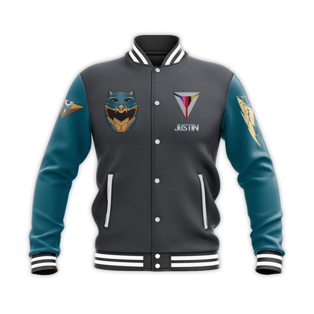 gearhumans 3d power rangers hyperforce fenrir custom name baseball jacket gw12041 baseball jacket baseball jacket s 656634 - Power Rangers Mall