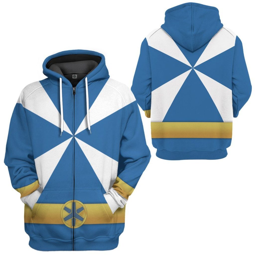 gearhumans 3d power rangers lightspeed rescue blue ranger custom tshirt hoodie apparel gw05042 3d apparel 596090 - Power Rangers Mall