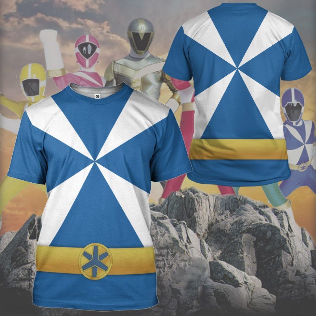 gearhumans 3d power rangers lightspeed rescue blue ranger custom tshirt hoodie apparel gw05042 3d apparel 743041 - Power Rangers Mall