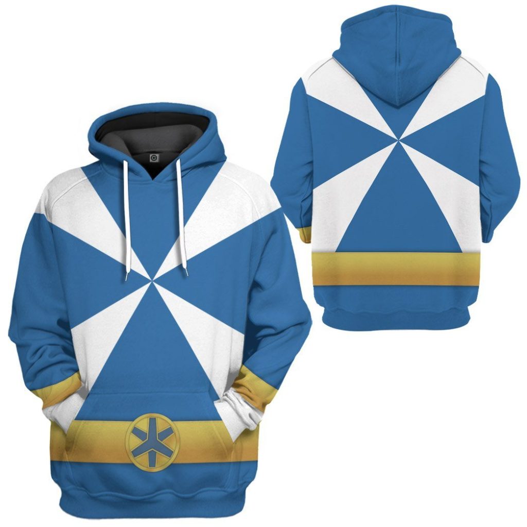 gearhumans 3d power rangers lightspeed rescue blue ranger custom tshirt hoodie apparel gw05042 3d apparel 779530 - Power Rangers Mall