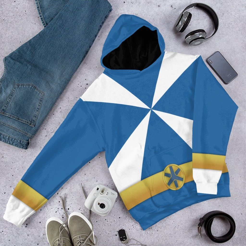 gearhumans 3d power rangers lightspeed rescue blue ranger custom tshirt hoodie apparel gw05042 3d apparel 792720 - Power Rangers Mall