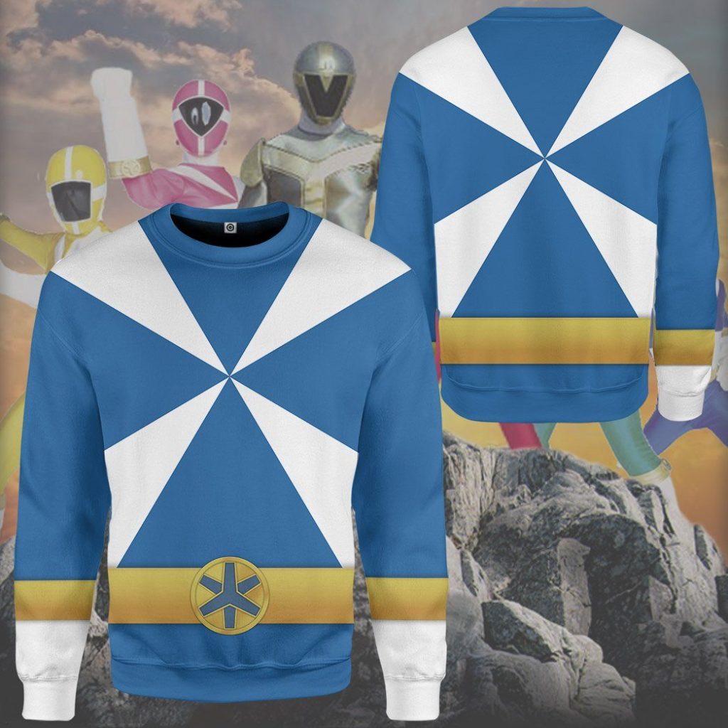 gearhumans 3d power rangers lightspeed rescue blue ranger custom tshirt hoodie apparel gw05042 3d apparel 798524 - Power Rangers Mall