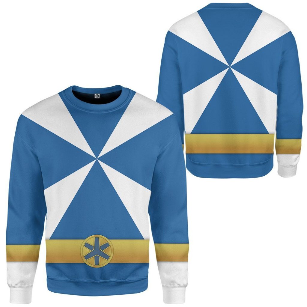 gearhumans 3d power rangers lightspeed rescue blue ranger custom tshirt hoodie apparel gw05042 3d apparel 986672 - Power Rangers Mall