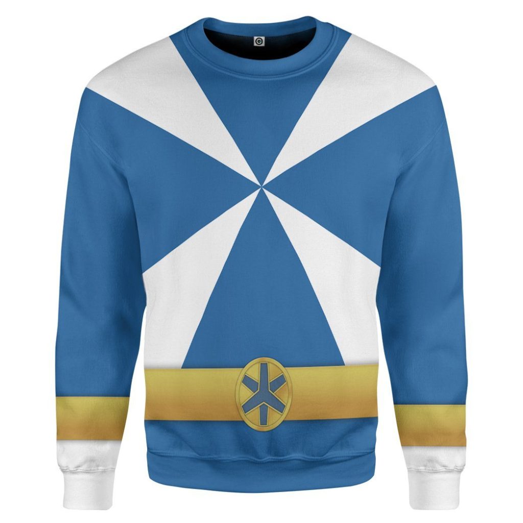 gearhumans 3d power rangers lightspeed rescue blue ranger custom tshirt hoodie apparel gw05042 3d apparel long sleeve s 613433 - Power Rangers Mall