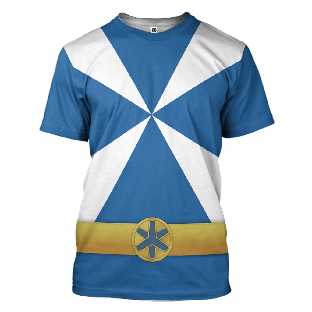 gearhumans 3d power rangers lightspeed rescue blue ranger custom tshirt hoodie apparel gw05042 3d apparel t shirt s 679132 - Power Rangers Mall