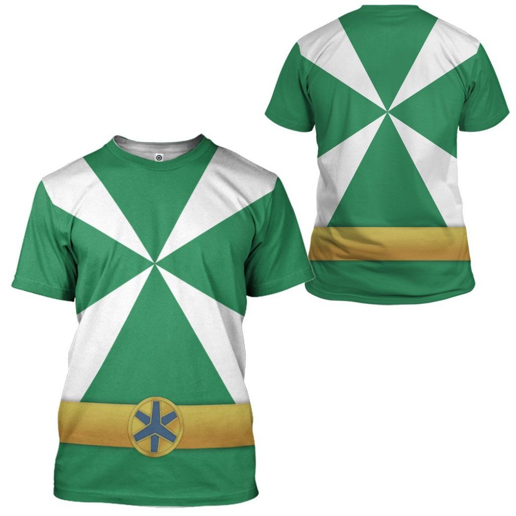 gearhumans 3d power rangers lightspeed rescue green ranger custom tshirt hoodie apparel gw05043 3d apparel 177561 - Power Rangers Mall