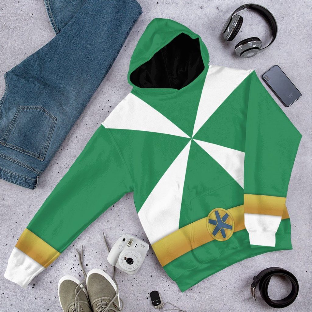 gearhumans 3d power rangers lightspeed rescue green ranger custom tshirt hoodie apparel gw05043 3d apparel 218807 - Power Rangers Mall