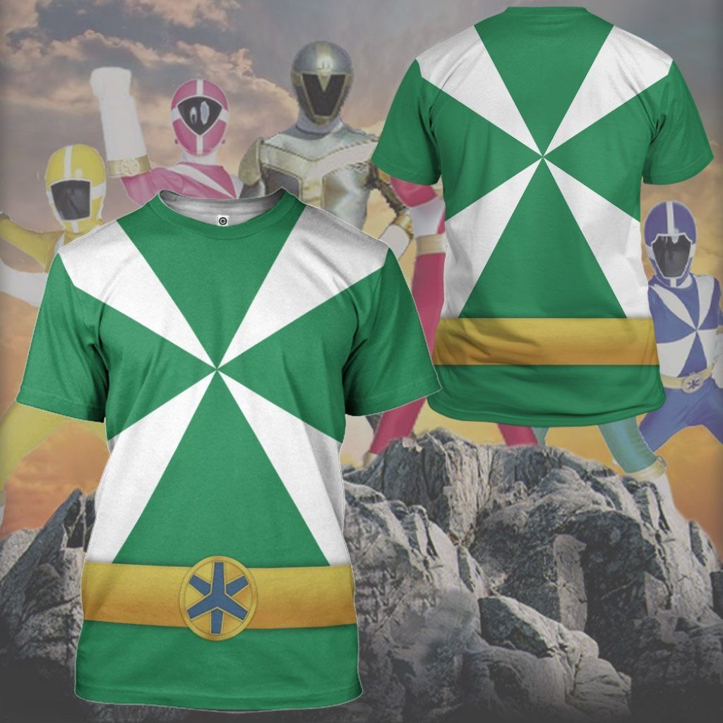 gearhumans 3d power rangers lightspeed rescue green ranger custom tshirt hoodie apparel gw05043 3d apparel 329487 - Power Rangers Mall