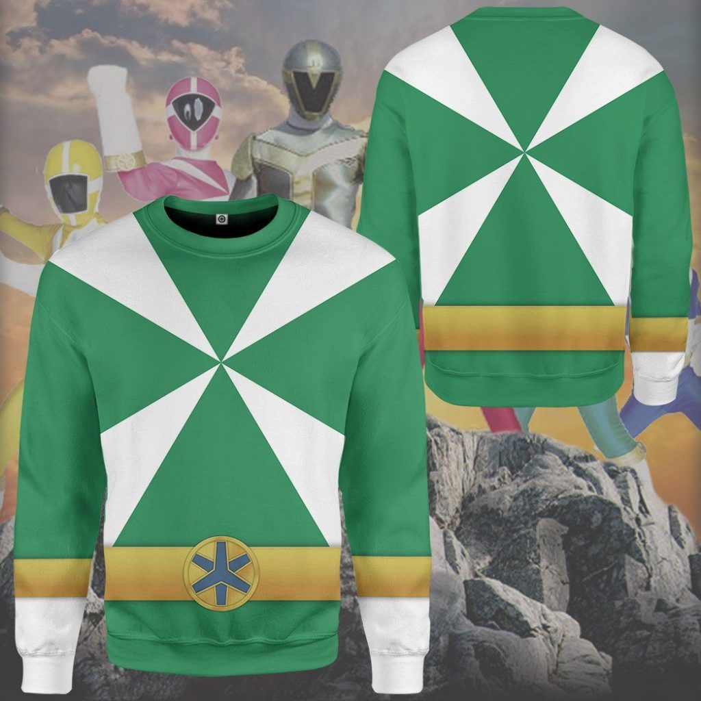 gearhumans 3d power rangers lightspeed rescue green ranger custom tshirt hoodie apparel gw05043 3d apparel 559693 - Power Rangers Mall