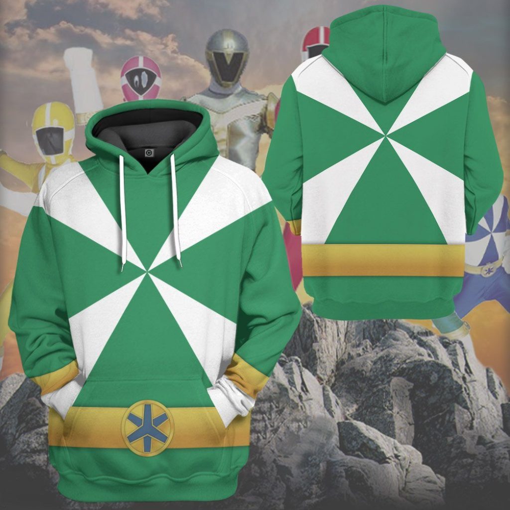 gearhumans 3d power rangers lightspeed rescue green ranger custom tshirt hoodie apparel gw05043 3d apparel 750678 - Power Rangers Mall