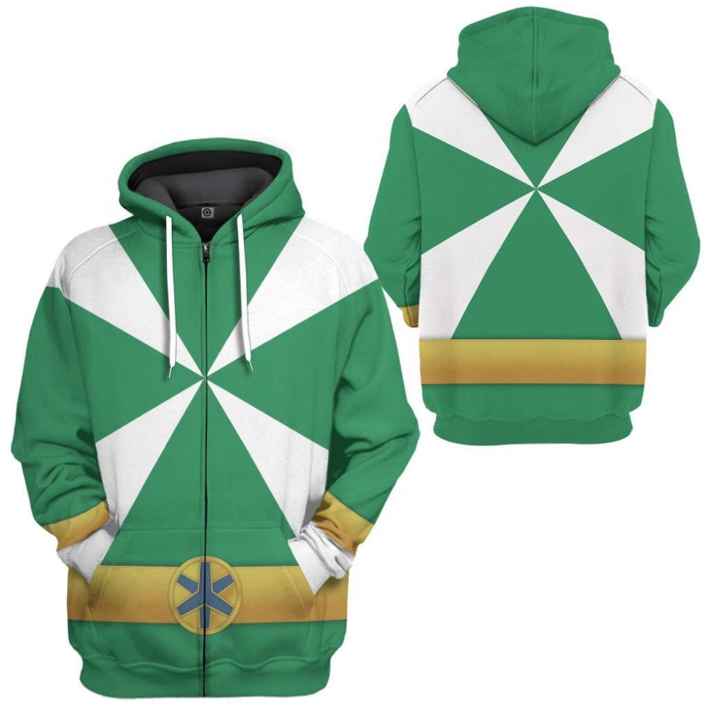 gearhumans 3d power rangers lightspeed rescue green ranger custom tshirt hoodie apparel gw05043 3d apparel 760855 - Power Rangers Mall