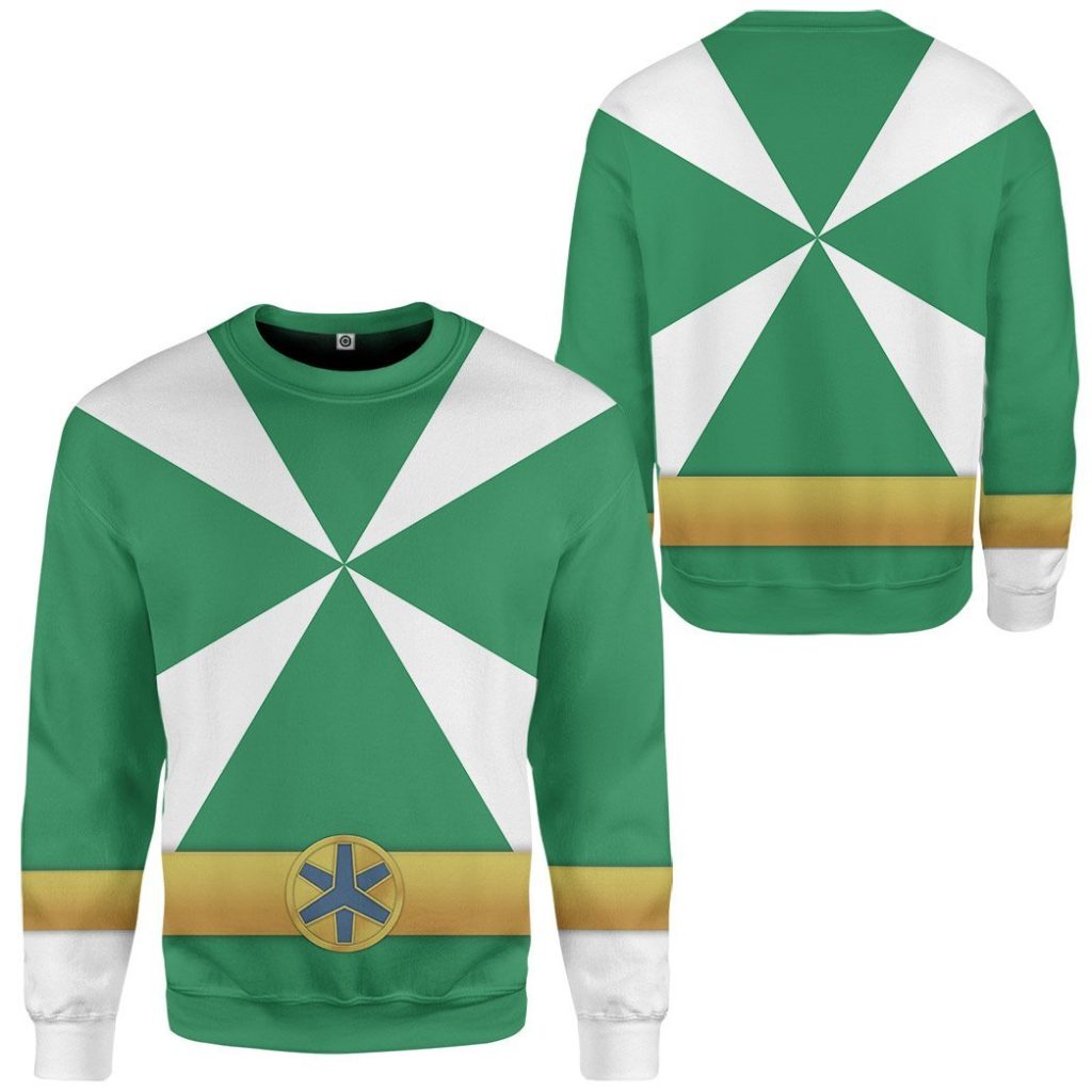 gearhumans 3d power rangers lightspeed rescue green ranger custom tshirt hoodie apparel gw05043 3d apparel 913498 - Power Rangers Mall