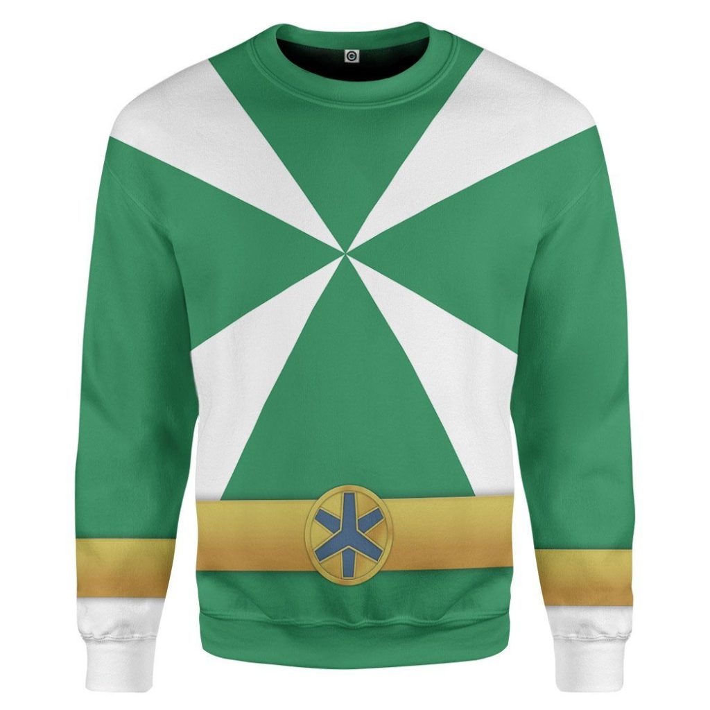 gearhumans 3d power rangers lightspeed rescue green ranger custom tshirt hoodie apparel gw05043 3d apparel long sleeve s 831712 - Power Rangers Mall
